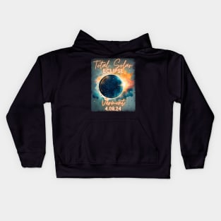 Total Solar Eclipse 2024 Vermont Art Science Men Women Kids Kids Hoodie